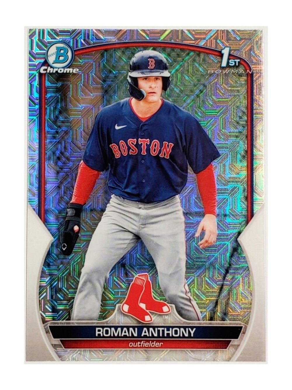 ROMAN ANTHONY ROOKIE MOJO REFRACTOR "1ST BOWMAN" 2023 BOWMAN CHROME, RED SOX